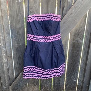 Strapless French Connection Cotton Cocktail Dress